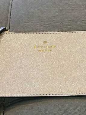 kate spade gold metallic wristlet clutch